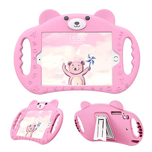 Product Cover pzoz Case Compatible with iPad 2 3 4 Case for Kids Shockproof Silicone Handle Stand Bumper Proof Girls Boys Cover Compatible with Apple iPad 2nd 3rd 4th Generation Gen A1395 A1396 A1397 - Pink