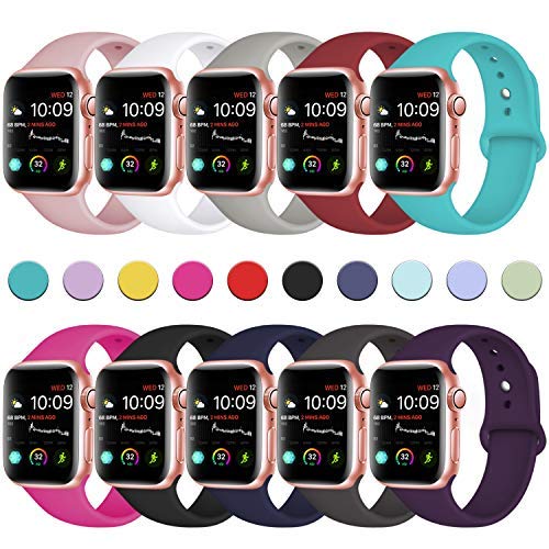 Product Cover DaQin Band Compatible with Apple Watch 38mm 40mm 42mm 44mm for Women and Men, Sport Replacement Wristbands for iWatch Series 5 Series 4 Series 3/2/1, S/M, M/L