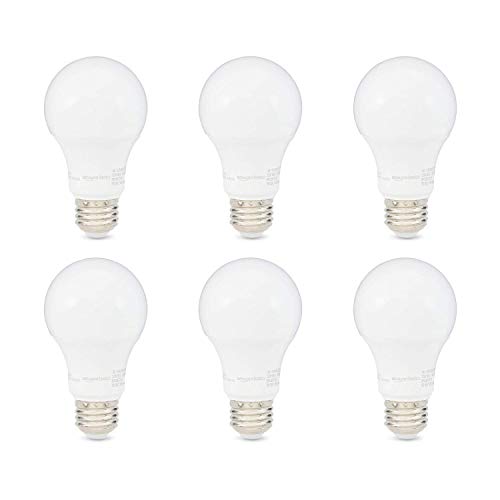 Product Cover AmazonBasics 40W Equivalent, Soft White, Dimmable, 10,000 Hour Lifetime, A19 LED Light Bulb | 6-Pack