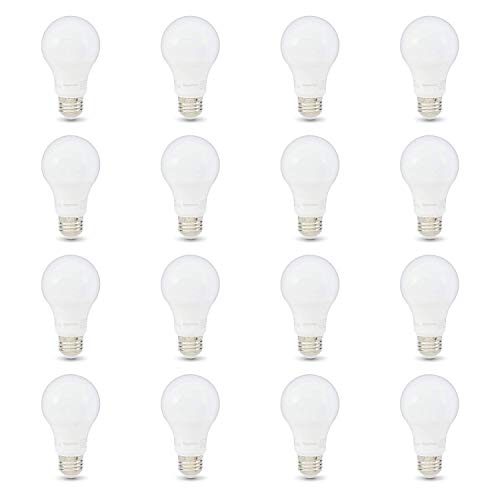 Product Cover AmazonBasics 40W Equivalent, Daylight, Non-Dimmable, 10,000 Hour Lifetime, A19 LED Light Bulb | 16-Pack