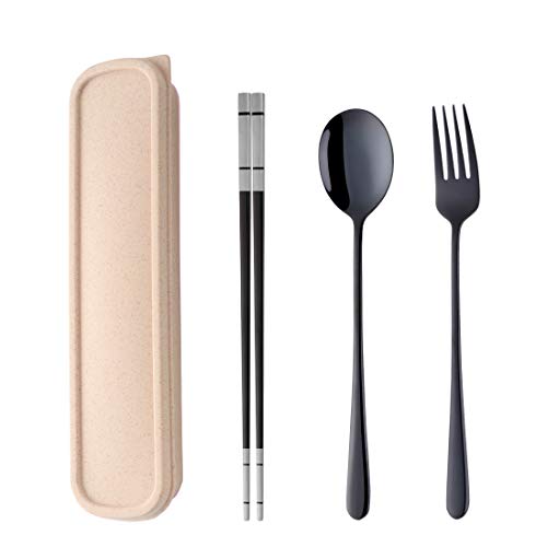 Product Cover Do Buy 3 PCS Outdoor Flatware Set Fork Spoon Chopsticks/Travel Flatware Set with a Case