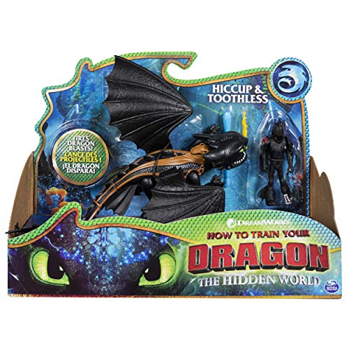 Product Cover Dreamworks Dragons, Toothless & Hiccup, Dragon with Armored Viking Figure, for Kids Aged 4 & Up