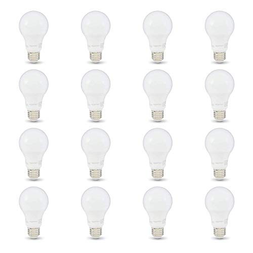 Product Cover AmazonBasics 60W Equivalent, Daylight, Non-Dimmable, 10,000 Hour Lifetime, A19 LED Light Bulb | 16-Pack