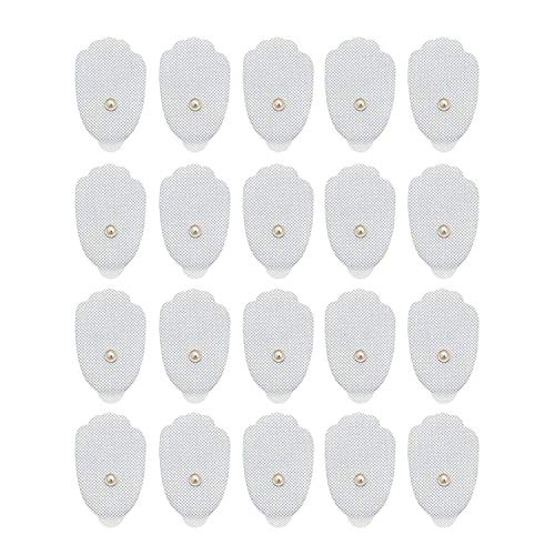 Product Cover TENS Unit Replacement Electrode Pads - Replacement Electrode Gel Pads Accessories for TENS Unit Reusable Self-Adhesive Snap on 3.5mm TENS Unit Electrode Pads Pack of 20(10Pairs)
