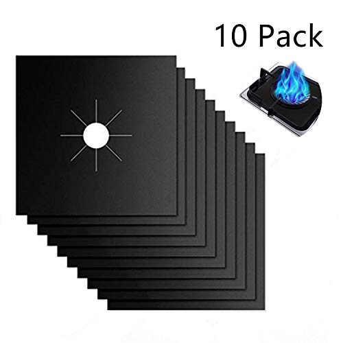 Product Cover Reusable Gas Stove Burner Covers - 10 Pack Upgrade Double Thickness 0.2mm Non-Stick Stovetop Burner Liners Gas Range Protectors Size 10.6