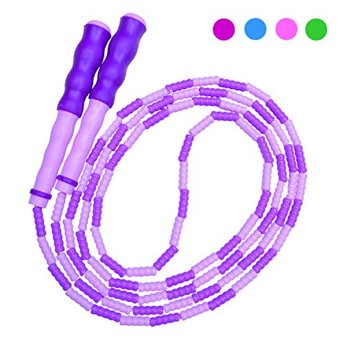 Product Cover Sportout Soft Beaded Jump Rope, Fitness Skipping Rope for Kids Men and Women, Adjustable Tangle-Free Jump Rope, Perfect for Workout, Keeping Fit, Weight Loss and Jump Training, 110 inch