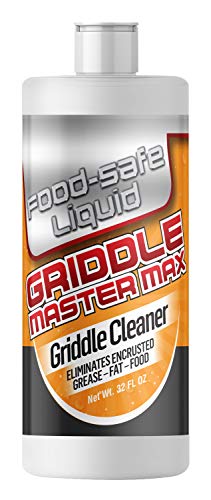Product Cover Griddle Master Max - 32oz - Food-Safe Liquid Griddle Cleaner - Powerful Grill Griddle Cleaner Eliminates Tough Encrusted Grease - Just Apply and Heat Griddle and Griddle Cleaner Solution Goes to Work