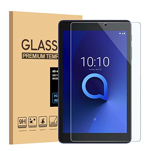 Product Cover (3-Pack) PULEN for Alcatel 3T 8'' and Alcatel Joy TAB 8'' Temepered Glass Screen Protector,HD ClearAnti-Scratch Bubble Free 9H Hardness Tempered Glass (8.0 Inch)