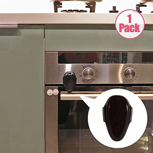 Product Cover EUDEMON Childproof Oven Door Lock, Oven Front Lock Easy to Install and Use Durable and Heat-Resistant Material no Tools Need or Drill(1 Pack,Black)