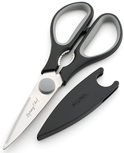Product Cover Kitchen Shears With Blade Cover, Stainless Steel Scissors For Herbs, Chicken, Meat & Vegetables, (Black - Kitchen Shears)