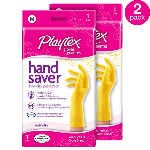 Product Cover Playtex Handsaver Reusable Rubber Gloves, Medium (Pack - 2)