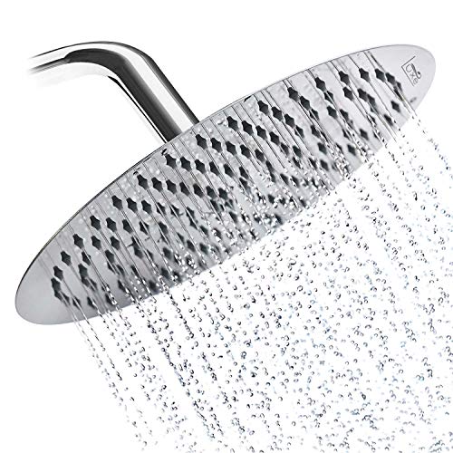 Product Cover Luxe RainLuxe Shower Head Round High Pressure High Flow Showerhead | Chrome Finish | Shower with a Waterfall/Rainfall Feeling | Universal Replacement For Bathroom Shower Heads (12