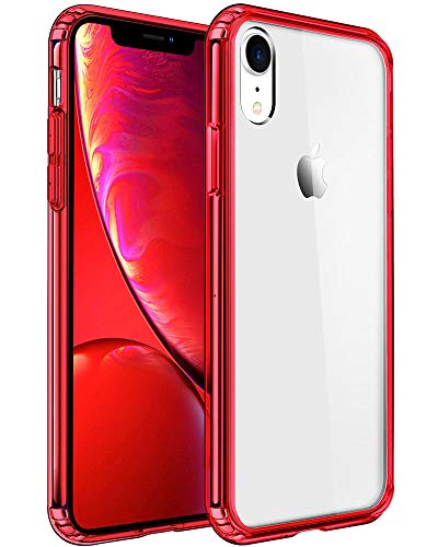 Product Cover Mkeke Compatible with iPhone XR Case,Clear Anti-Scratch Shock Absorption Cover Case for iPhone XR Red