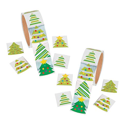 Product Cover Fun Express Foil Christmas Tree Roll Stickers - 1 Roll