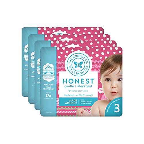 Product Cover The Honest Company Baby Diapers with True Absorb Technology, Holiday Trimmings, Size 3, 108 Count