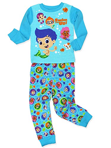 Product Cover Bubble Guppies Toddler Boy's Girl's 2 Piece Long Sleeve Cotton Pajamas Set (3T, Blue)