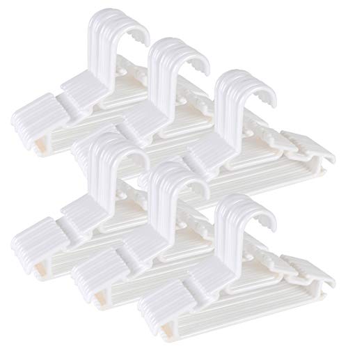 Product Cover Tosnail 60 Pack White Plastic Children's Hangers - Value Pack for Laundry and Closet