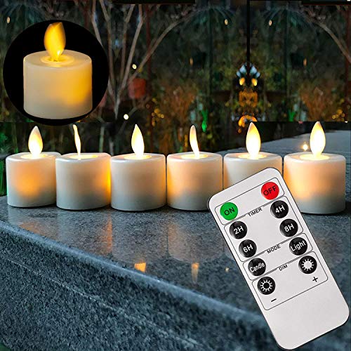 Product Cover burning sister Led Electric Flameless Flickering Battery Operated Tea Lights Candles with RF Remote and Timer
