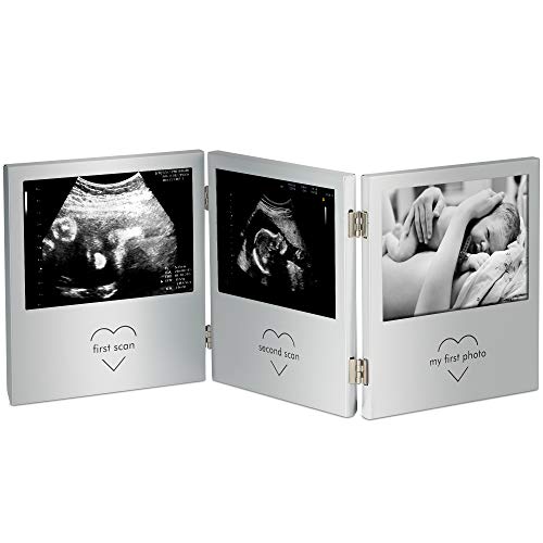 Product Cover VonHaus Triple Sonogram Picture Frame for Keepsake Ultrasound Pregnancy Scan Images and Baby Photos - The Perfect Gift Idea for Expecting Parents