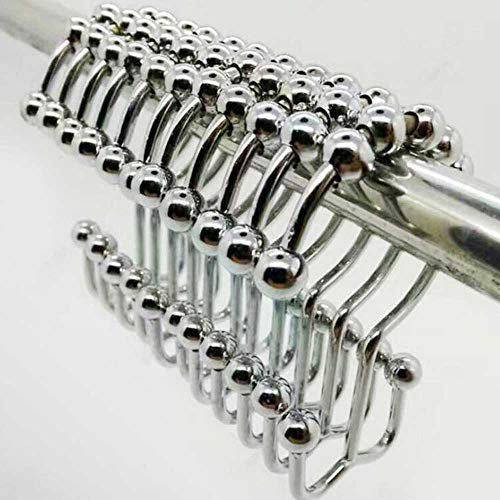 Product Cover HTOOR Stainless Steel Rustproof Metal Double Glide Shower Curtain Hooks Rings, Polished Chrome