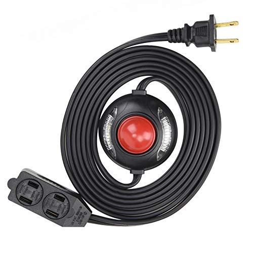 Product Cover Electes 8 Feet 3 Outlet Extension Cord with Hand/Foot Switch and Light Indicator with Safety Twist-Lock, 16/2, Black - UL Listed