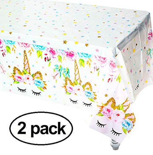 Product Cover Unicorn Plastic Tablecloth,2pack Unicorn Disposable Table Cover for Unicorn Birthday Party Decoration,Unicorn Birthday Party Supplies for Girls or Baby Shower,86