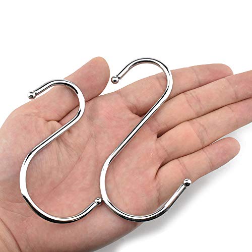 Product Cover LQJ Pro S Hooks (Size Medium and Large) Closet Hooks No Scrach 8 Pack Heavy Duty Metal Rustproof Sturdy Versatile Hooks for Hanging Jeans Pots Pans Kitchen Utensils from Wire Shelving or Pot Rack