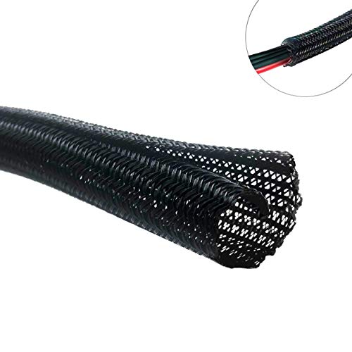 Product Cover MGI SpeedWare Split-Sleeve Braided Wire Loom for Cable Management 25 feet (1/4