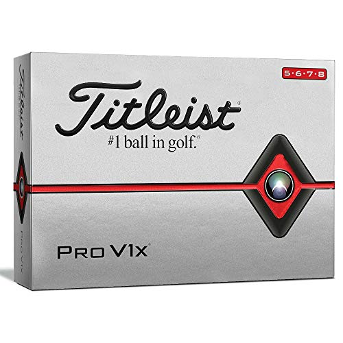 Product Cover Titleist Pro V1x Golf Balls, White, High Play Numbers (5-8), One Dozen