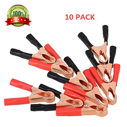 Product Cover 50A Clips Alligator Clamps，Terminal Test Electrical Battery Crocodile Clamp Black Red Copper Plated Metal Battery Insulated Alligator Clips 10PCS