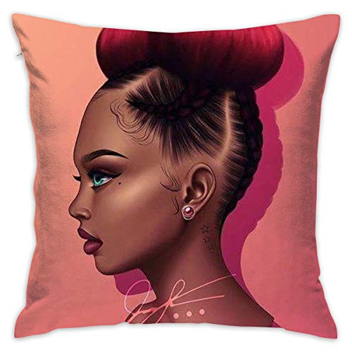 Product Cover SARA NELL Velvet Throw Pillow Cases,Afro Girl African American Girl Red Hair,Pillow Covers Decorative 18x18 in Pillowcase Cushion Covers Zipper
