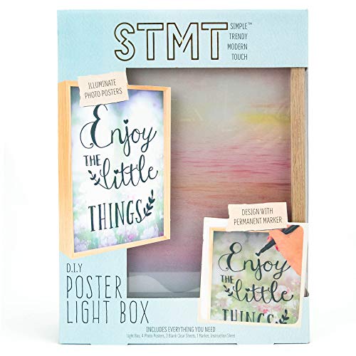 Product Cover STMT DIY Poster Light Box by Horizon Group USA, Design & Create Your Own DIY Poster Light Lamp with Your Favorite Quote, Reminder or Personal Message, 4 Posters, 3 Blank Clear Sheets & Markers Include