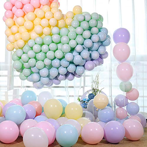 Product Cover 100pcs Pastel Latex Balloons 10 Inches Assorted Macaron Candy Colored Latex Party Balloons for Wedding Graduation Kids Birthday Party Christmas Baby Shower Party Supplies Arch Balloon Tower