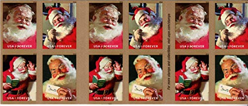 Product Cover Sparkling Holidays - 2018 USPS Forever First Class Postage Stamp U.S. Forever 50 Cents Coca-Cola Santa Christmas Sheets - Book of 20 Stamps