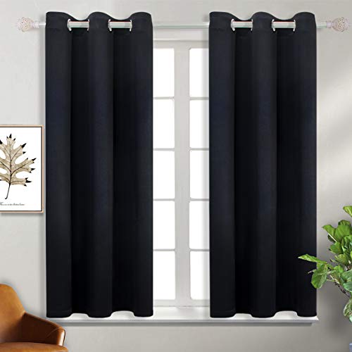 Product Cover BGment Blackout Curtains - Grommet Thermal Insulated Room Darkening Bedroom and Living Room Curtain, Set of 2 Panels (38 x 54 Inch, Black)