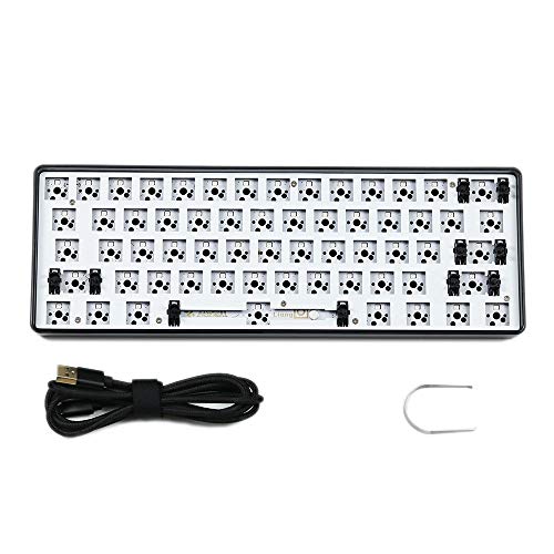 Product Cover GH60 GK61 RGB Hot Swap Independent Driver Tyce-C ANSI Mechanical Keyboard DIY kit Plastic Case CNC Aluminum Case Plate PCB (Plastic Case)