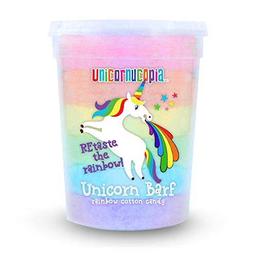 Product Cover Unicorn Barf Cotton Candy - RAINBOW LAYERS- Unicorn Party Favors Supplies Birthday Treats for Kids & Adults - GAG GIFT