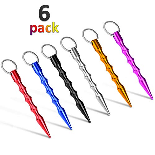 Product Cover Kaiyuan Dynasty Solid Self-Defense Aluminum Keychain Tool Include Keyring for Women Teens & Man Multicolor 6 Pack