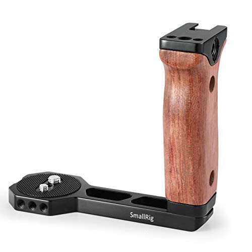Product Cover SMALLRIG Universal Wooden Left Side Handle Compatible with DJI Ronin S/Zhiyun Crane 2 / Crane V2 Series Gimbal Stabilizer w/Cold Shoe, 3/8'' Locating Holes for ARRI Standard - 2222