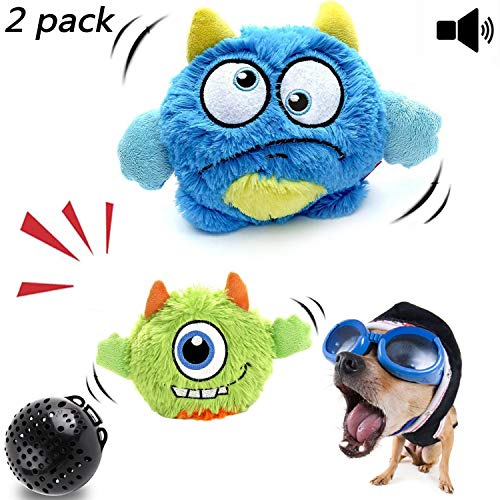 Product Cover NEILDEN Interactive Dog Toys,Plush Squeaky Giggle Ball,Automatic Electronic Shake Dog Toy,Entertainment Suitable for Small to Medium Dogs Best Gift for Puppy(Two Plush Toys+One Squeaker Ball)
