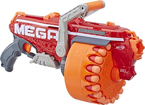 Product Cover Megalodon Nerf N-Strike Mega Toy Blaster with 20 Official Mega Whistler Darts Includes: Blaster, Drum, 20 Darts, & Instructions
