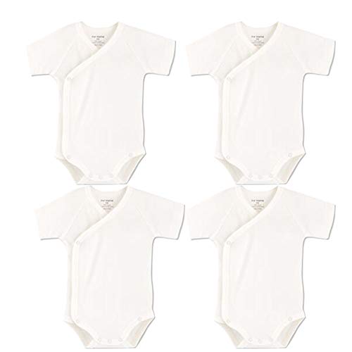 Product Cover Baby Boys Girls Short Sleeves Kimono Onsies Cotton Baby Side-Button Bodysuit Pack of Cardigan Onsies for Infants