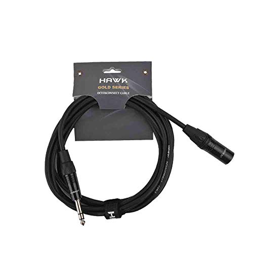 Product Cover Hawk Proaudio SXSG010 Gold Series 6.35mm TRS Male to XLR Male Balanced Interconnect With Cable Tie - 3 Meter (Black)