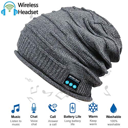 Product Cover Upgraded Wireless Bluetooth Beanie Hat with Headphones V4.2, Unique Christmas Tech Gifts for Teen Boys/Girls/Boyfriend/Him/Husband/Men/Dad/Women/Stocking Stuffers/Built-in HD Stereo Speakers & Mic