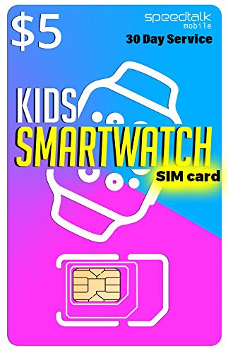 Product Cover Padfender $5 SIM Card for Kids Smart Watch - 3 in 1 SIM Card GSM 2G 3G 4G LTE - Kids Smartwatches Wearables - 30 Day Service