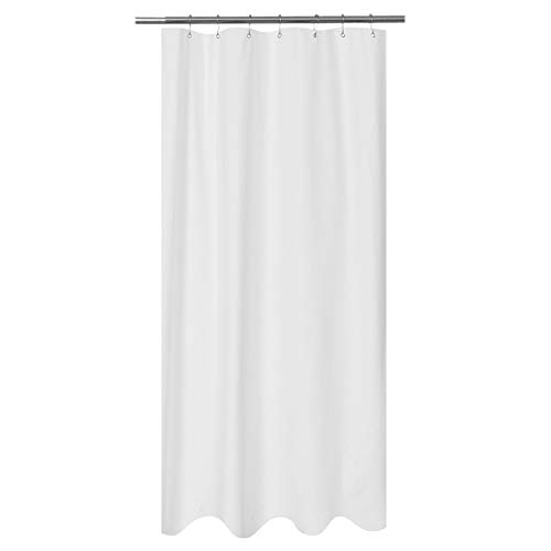 Product Cover Mrs Awesome Embossed Microfiber Fabric Stall Shower Curtain Liner 36 x 72 inches,Washable and Water Repellent, White