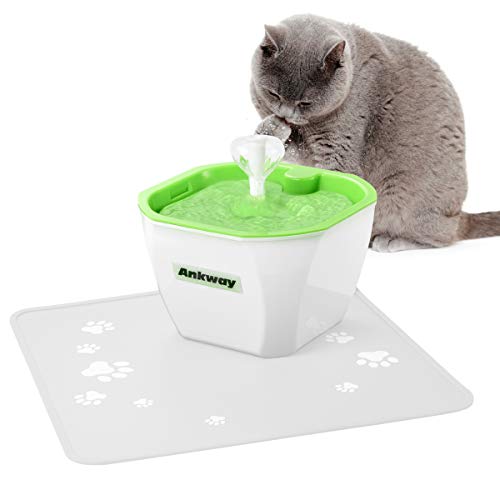 Product Cover Ankway Pet Water Fountain with Anti-bite Pipe, 1.6L Pet Drinking Fountain with Carbon Filters and Water Level Detector, Pet Drinking Dispenser Ultra-Quiet Pet Fountain for Cat Dog Kitten