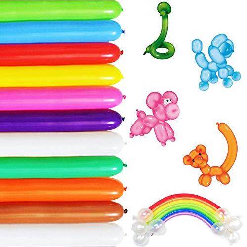 Product Cover Long Balloons For Balloon Animals Twisting Balloons - 100pcs Balloon Animal Kit 260q Balloons Magic Balloons for Birthday Party Decorations