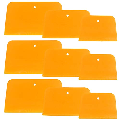 Product Cover Set of 9 Body Filler Spreaders Automotive Body Fillers, DaKuan 4, 5, 6 Inch Reusable Plastic Spreader For Applying Fillers, Putties, Glazes, Caulks and Paint