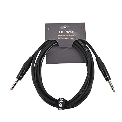 Product Cover Hawk Proaudio SMSG010 Gold Series 6.35mm TRS Male to 6.35mm TRS Male With Cable Tie - 3 Meter (Black)